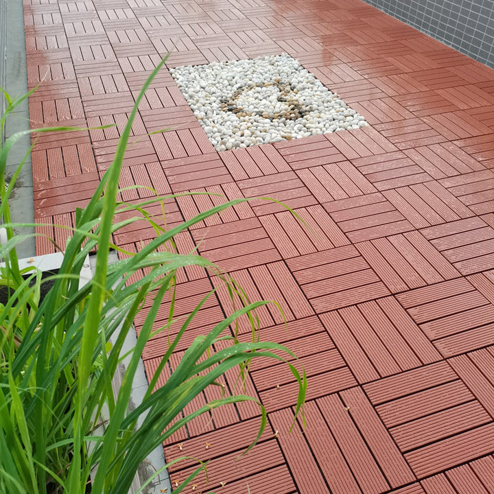 BowLift | Square PVC Deck/Patio Floor Tiles Interlocking Installation Outdoor Patio Tiles