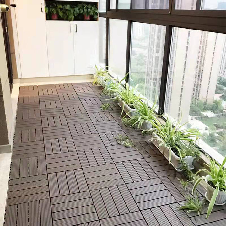 BowLift | Square PVC Deck/Patio Floor Tiles Interlocking Installation Outdoor Patio Tiles