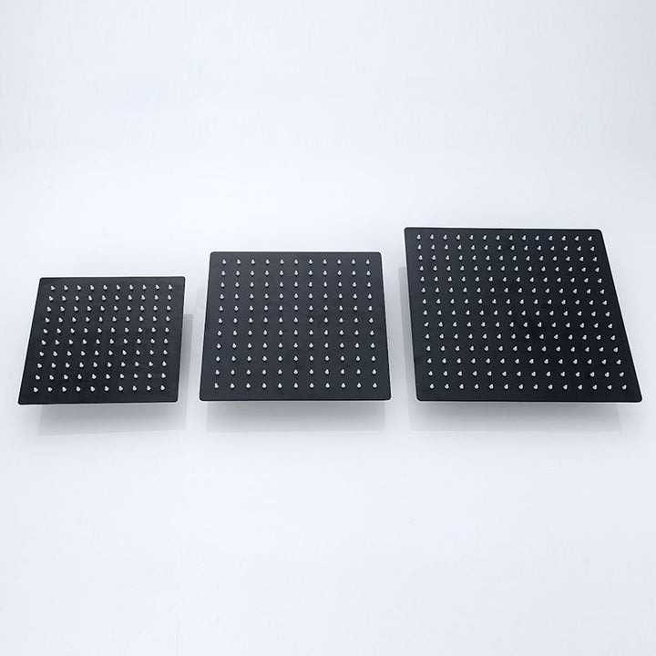 BowLift | Black Square Fixed Shower Head Modern Style Wall Mounted Shower Head
