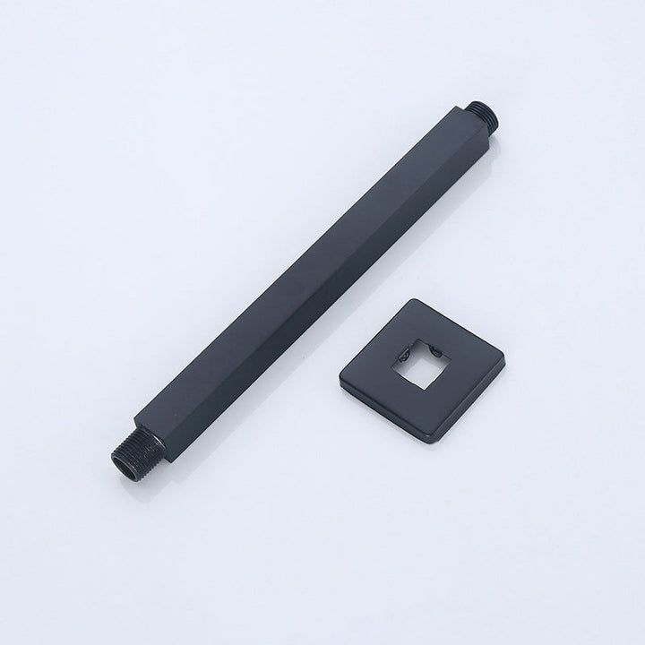 BowLift | Black Square Fixed Shower Head Modern Style Wall Mounted Shower Head