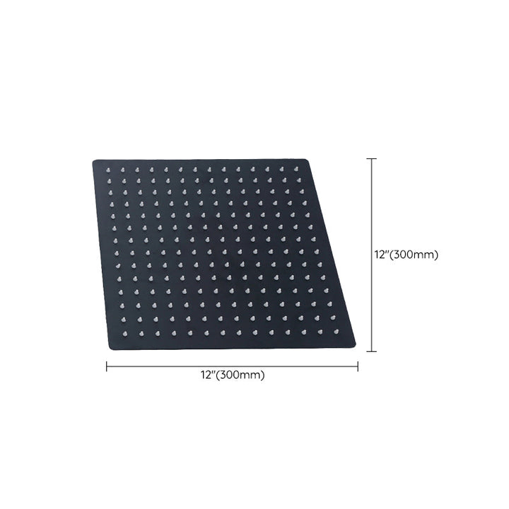 BowLift | Black Square Fixed Shower Head Modern Style Wall Mounted Shower Head