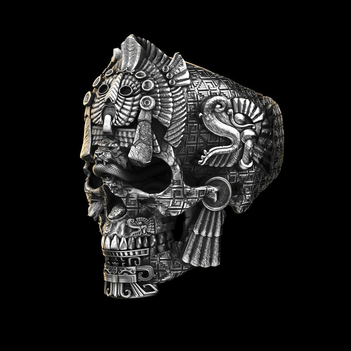 BowLift | Men’s Sterling Silver Skull Ring | GrimSkull Handcrafted Statement Jewelry | 100% Silver