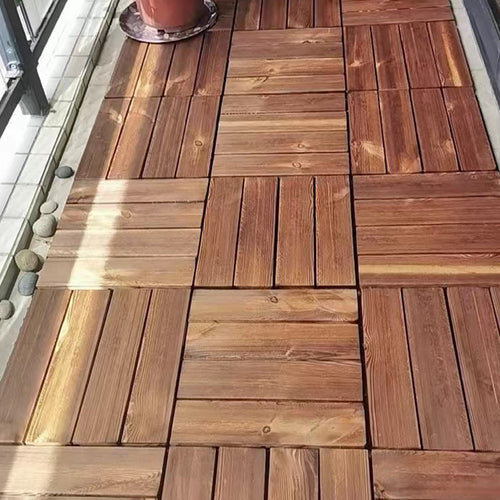 BowLift | Tradition wood tile wire-brushed square engineered wood for patio garden