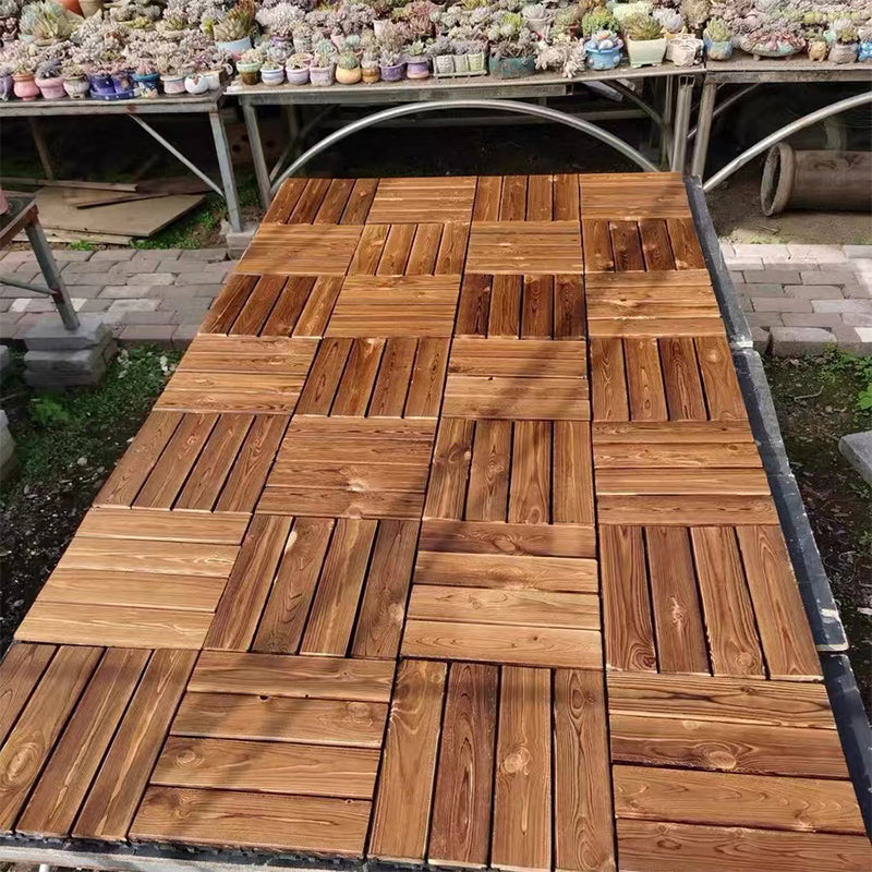 BowLift | Tradition wood tile wire-brushed square engineered wood for patio garden