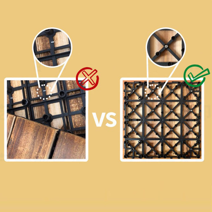 BowLift | Tradition wood tile wire-brushed square engineered wood for patio garden