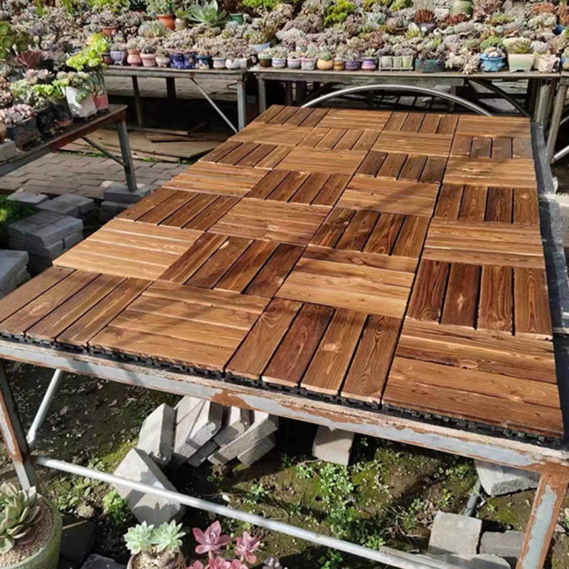 BowLift | Tradition wood tile wire-brushed square engineered wood for patio garden