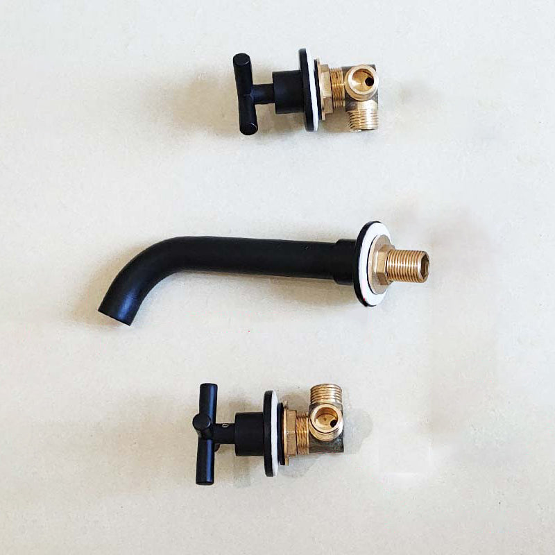 BowLift | Modern bathroom faucet wall-mounted cross handles low arc faucet