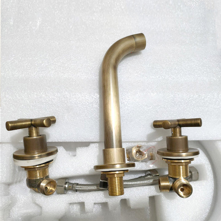BowLift | Modern bathroom faucet wall-mounted cross handles low arc faucet