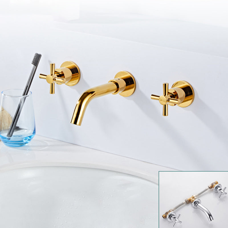 BowLift | Modern bathroom faucet wall-mounted cross handles low arc faucet
