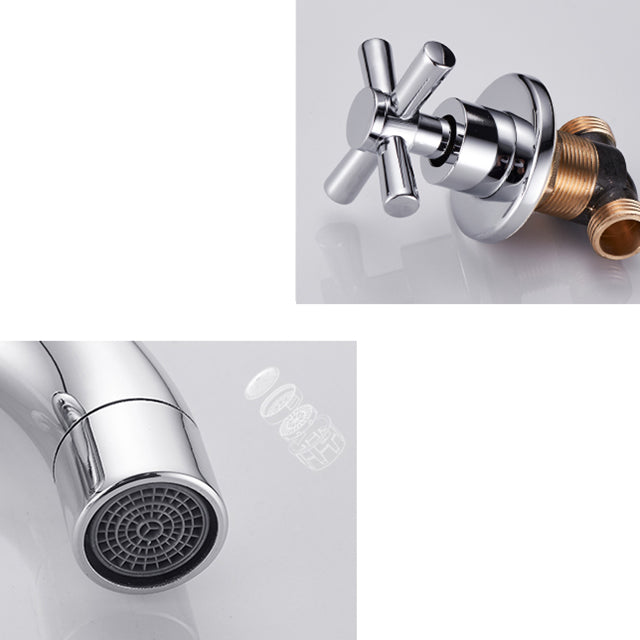 BowLift | Modern bathroom faucet wall-mounted cross handles low arc faucet