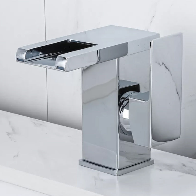 BowLift | Waterfall basin mixer tap square lever handle with LED three-color light