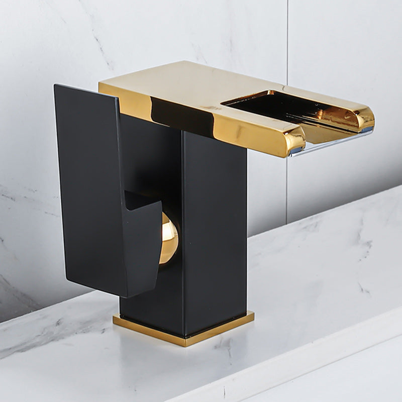 BowLift | Waterfall basin mixer tap square lever handle with LED three-color light