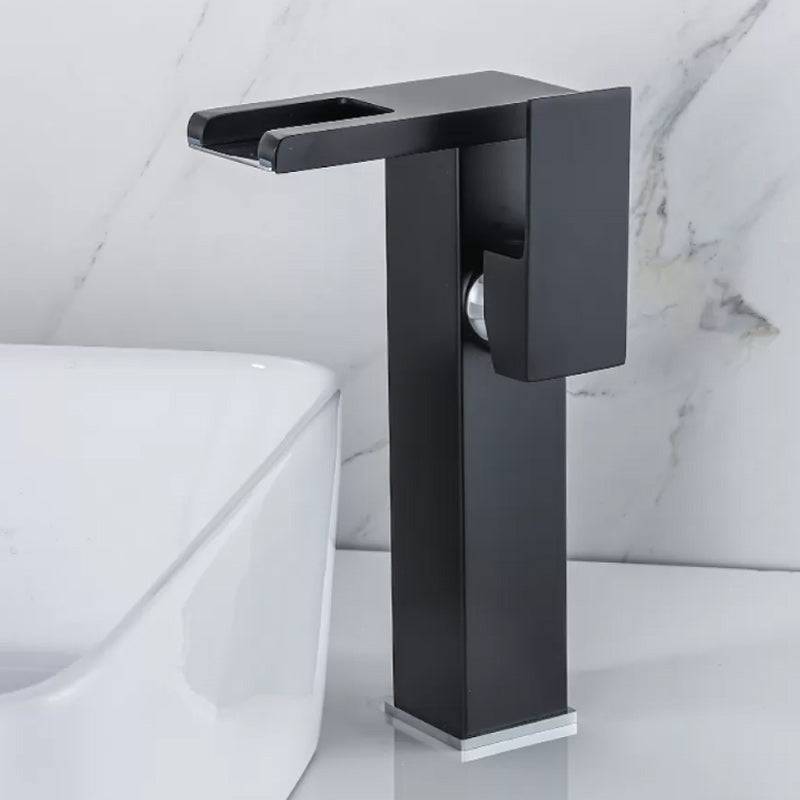 BowLift | Waterfall basin mixer tap square lever handle with LED three-color light