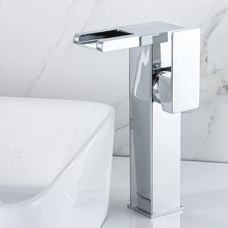BowLift | Waterfall basin mixer tap square lever handle with LED three-color light