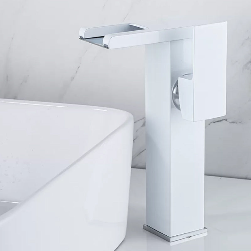 BowLift | Waterfall basin mixer tap square lever handle with LED three-color light
