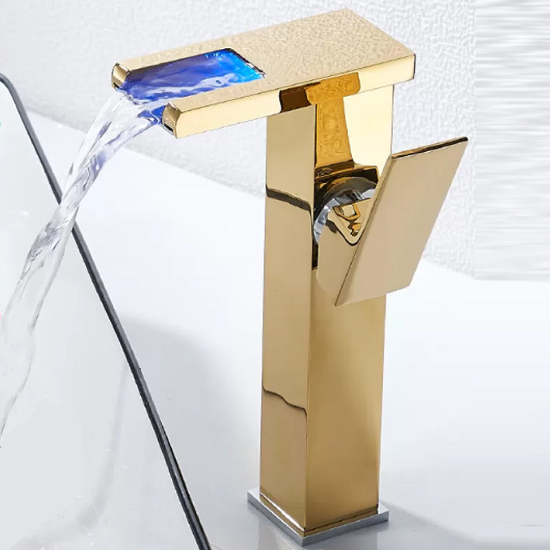 BowLift | Waterfall basin mixer tap square lever handle with LED three-color light