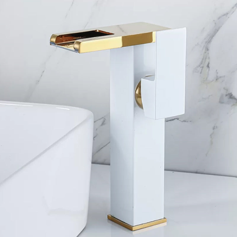 BowLift | Waterfall basin mixer tap square lever handle with LED three-color light