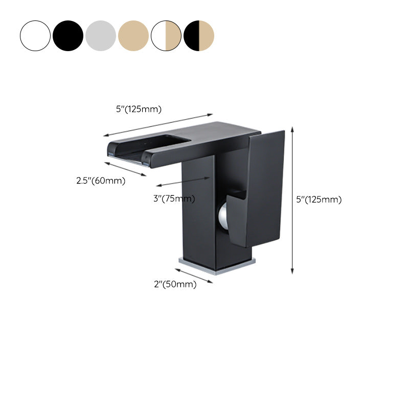 BowLift | Waterfall basin mixer tap square lever handle with LED three-color light