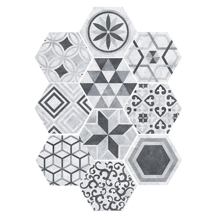 BowLift | Plastic Mosaic Tile Wallpaper Hexagonal for Stick-On and Removable Back Wall Tile