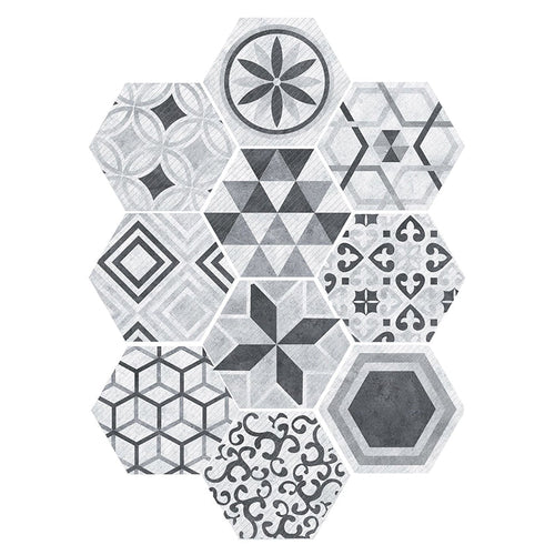 BowLift | Plastic Mosaic Tile Wallpaper Hexagonal for Stick-On and Removable Back Wall Tile