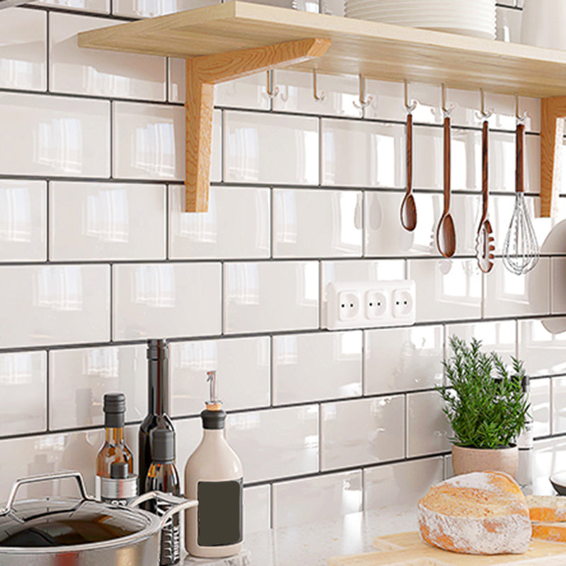BowLift | White Subway Tiles Water-Resistant Peel & Stick Tile for Kitchen Backsplash
