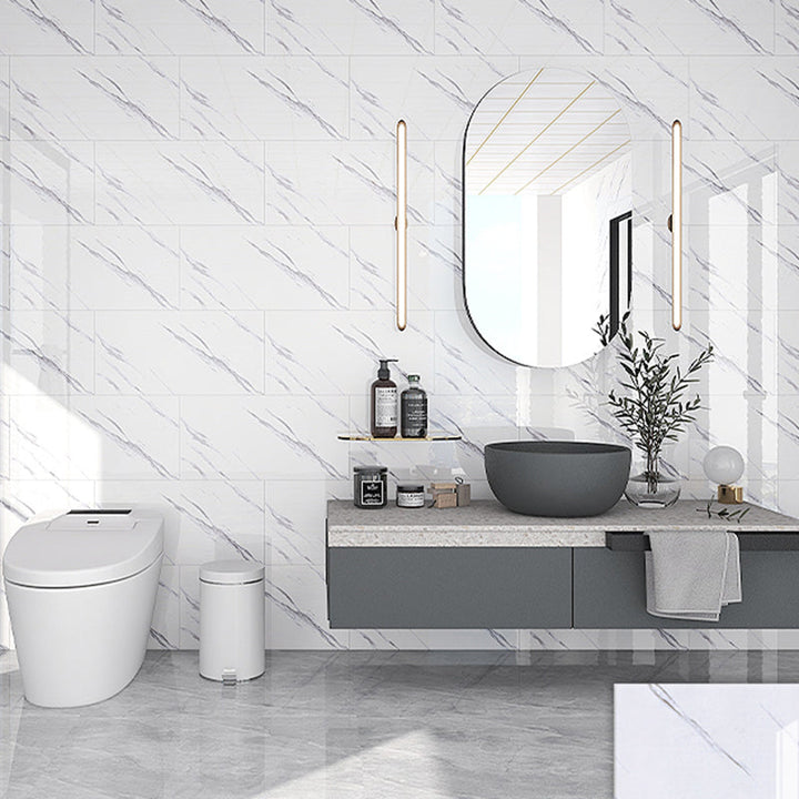 BowLift | Rectangular Marble Peel & Stick Tile Stain Resistant Single Tile for Bathroom Backsplash