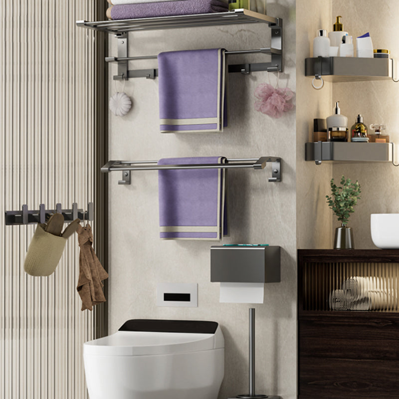 BowLift | Modern Gray Bathroom Accessory Set Bathroom Shelf Towel Bar Bathroom Accessory Set