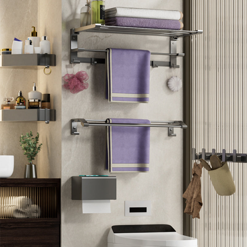 BowLift | Modern Gray Bathroom Accessory Set Bathroom Shelf Towel Bar Bathroom Accessory Set