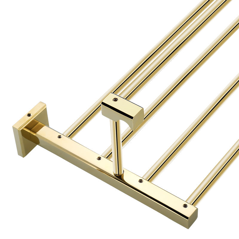 BowLift | Gold Modern Bathroom Set, Polished Gold, 4 Pieces, Towel Holder, Paper Holder