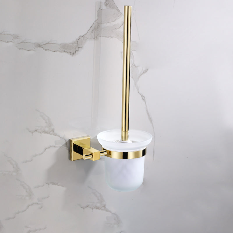 BowLift | Gold Modern Bathroom Set, Polished Gold, 4 Pieces, Towel Holder, Paper Holder