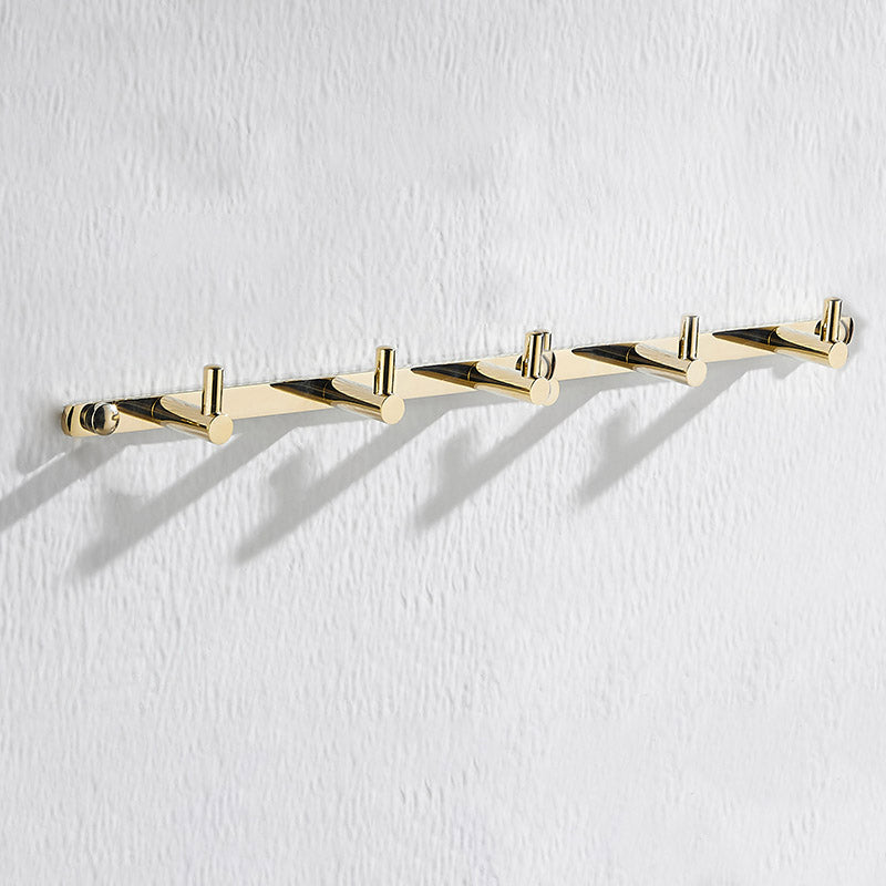 BowLift | Gold Modern Bathroom Set, Polished Gold, 4 Pieces, Towel Holder, Paper Holder