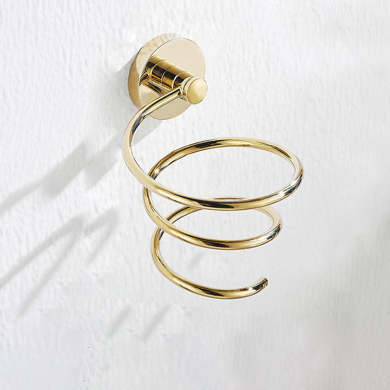 BowLift | Gold Modern Bathroom Set, Polished Gold, 4 Pieces, Towel Holder, Paper Holder