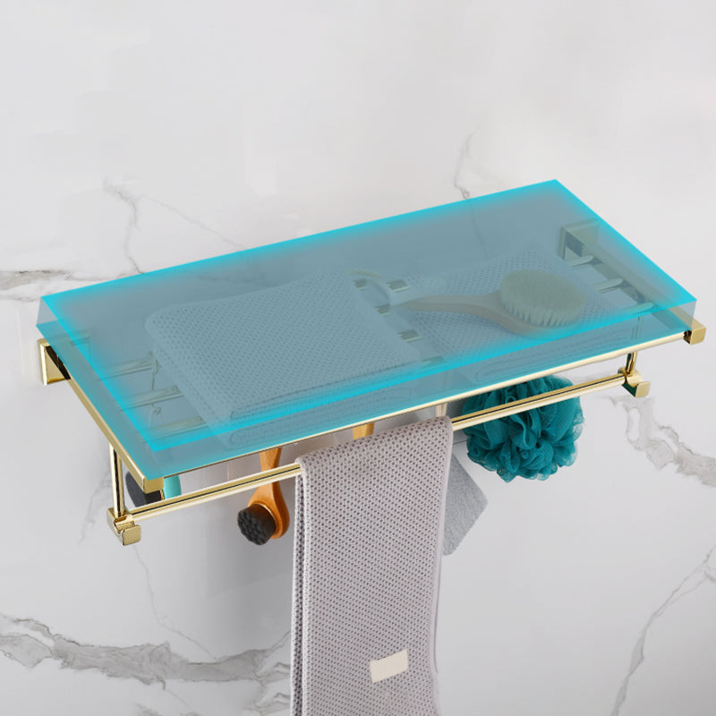 BowLift | Gold Modern Bathroom Set, Polished Gold, 4 Pieces, Towel Holder, Paper Holder