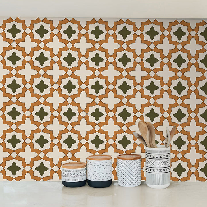 BowLift | Beige Tone Peel & Stick Tile Square Pattern Print Single Tile