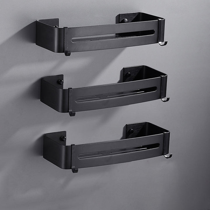 BowLift | Matt Black Modern Bathroom Accessories Set, Set of 3, Bathroom Shelf
