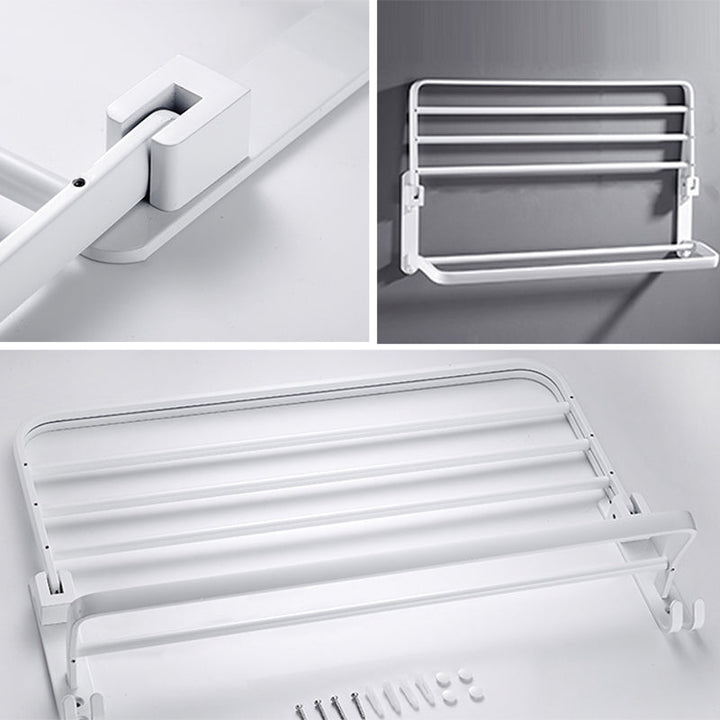 BowLift | White Bathroom Accessories Hardware Set Modern Bathroom Accessories Set, Towel Holder