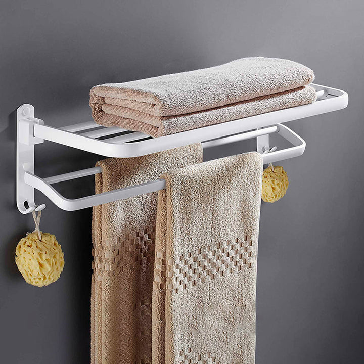 BowLift | White Bathroom Accessories Hardware Set Modern Bathroom Accessories Set, Towel Holder