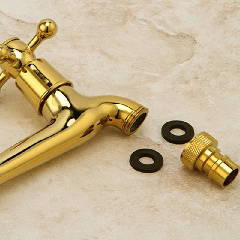 BowLift | Glam Wall-mounted Bathroom Faucet Cross Handle Low Arc Round Basin Faucet
