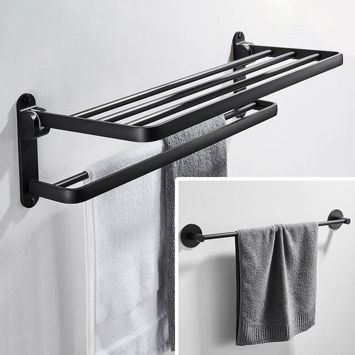 BowLift | Modern Bathroom Hardware Set Matte Black Metal Bathroom Accessories Set Rustproof