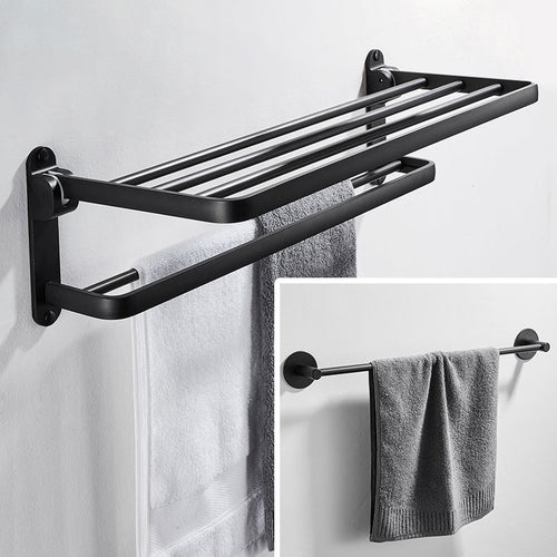 BowLift | Modern Bathroom Hardware Set Matte Black Metal Bathroom Accessory Set Rust-Free