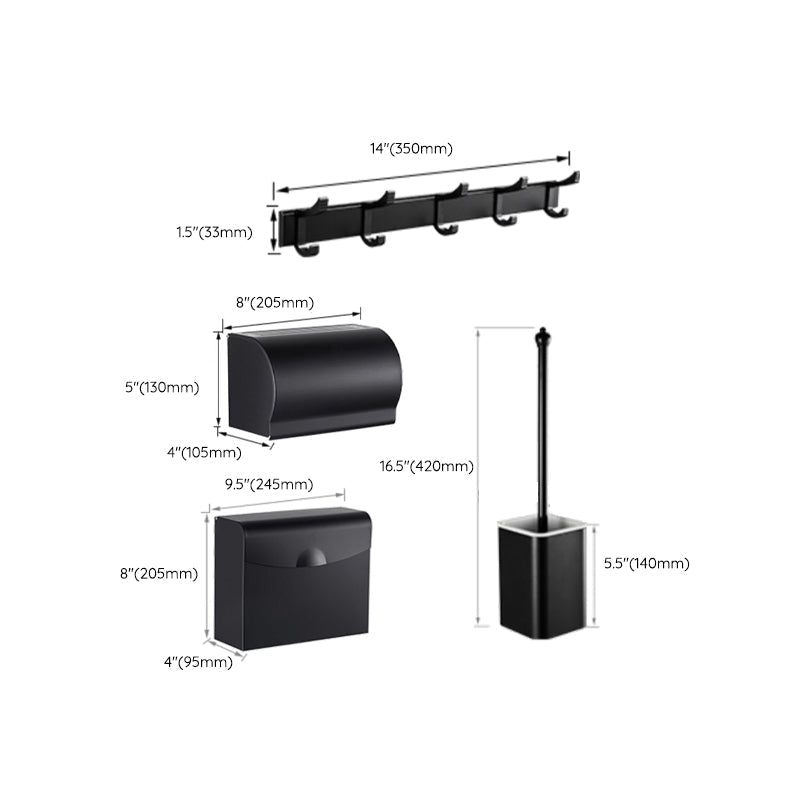 BowLift | Modern Bathroom Hardware Set Matte Black Metal Bathroom Accessories Set Rustproof