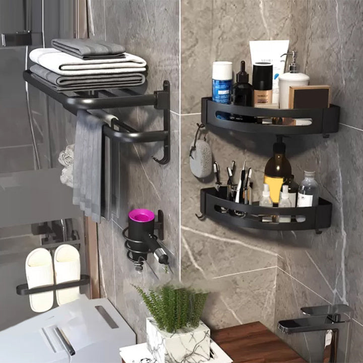 BowLift | Modern Bathroom Hardware Set Matte Black Metal Bathroom Accessories Kit