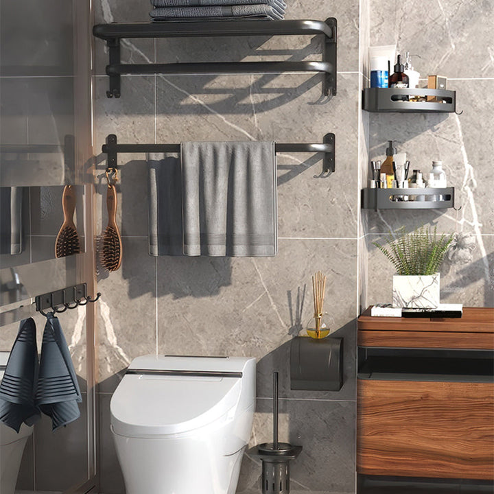 BowLift | Modern Bathroom Hardware Set Matte Black Metal Bathroom Accessories Kit