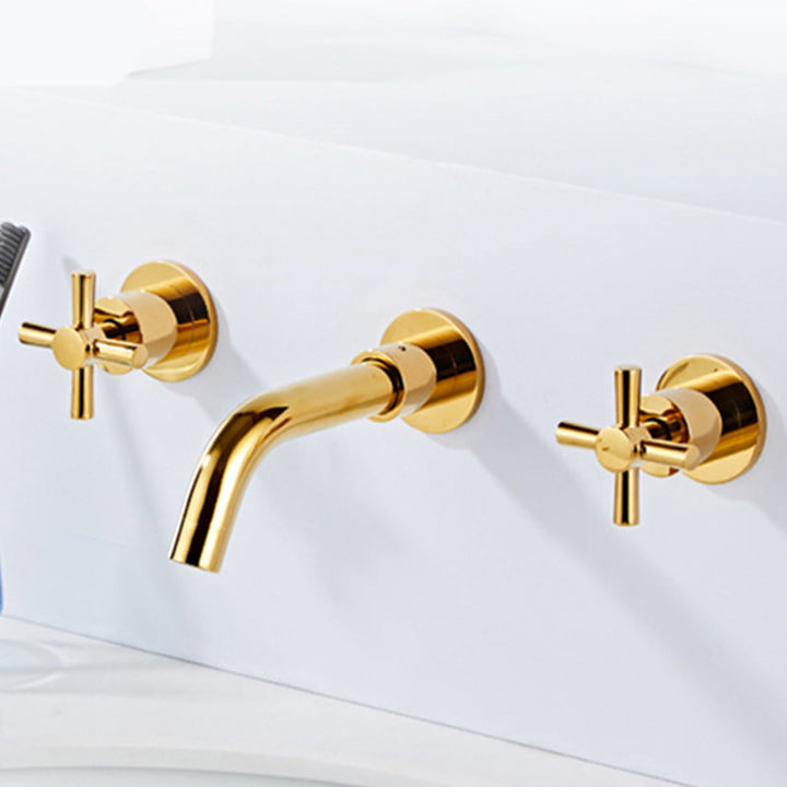 BowLift | Modern Cross Handle Faucet Monochrome Wall Mounted Bathroom Faucet