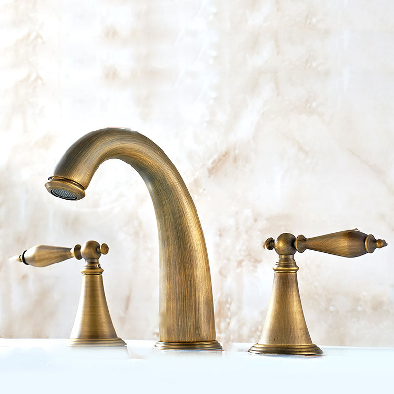 BowLift | Traditional Roman Bathtub Faucet Set Copper Fixed Deck Mount with Handles
