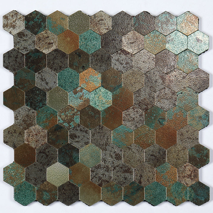 BowLift | Modern Tile-Peel & Stick Metal Mosaic Tile Hexagon Peel & Stick Subway Tile
