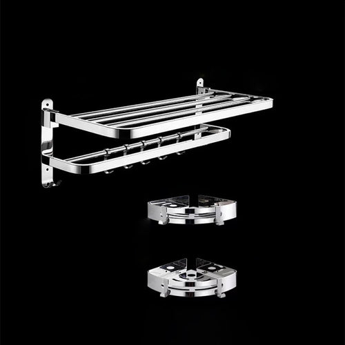 BowLift | Modern Bathroom Accessory Set Silver Metal Bathroom Accessory