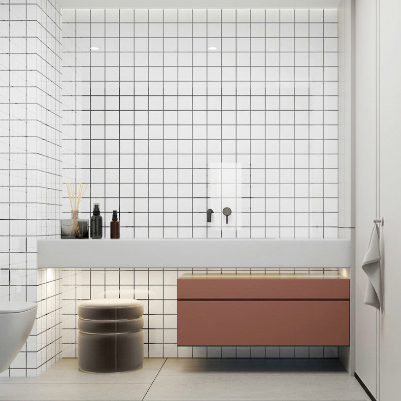 BowLift | Floor Wall Tiles Marble Pattern Wallpaper Rectangular Bathroom Kitchen Wallpaper