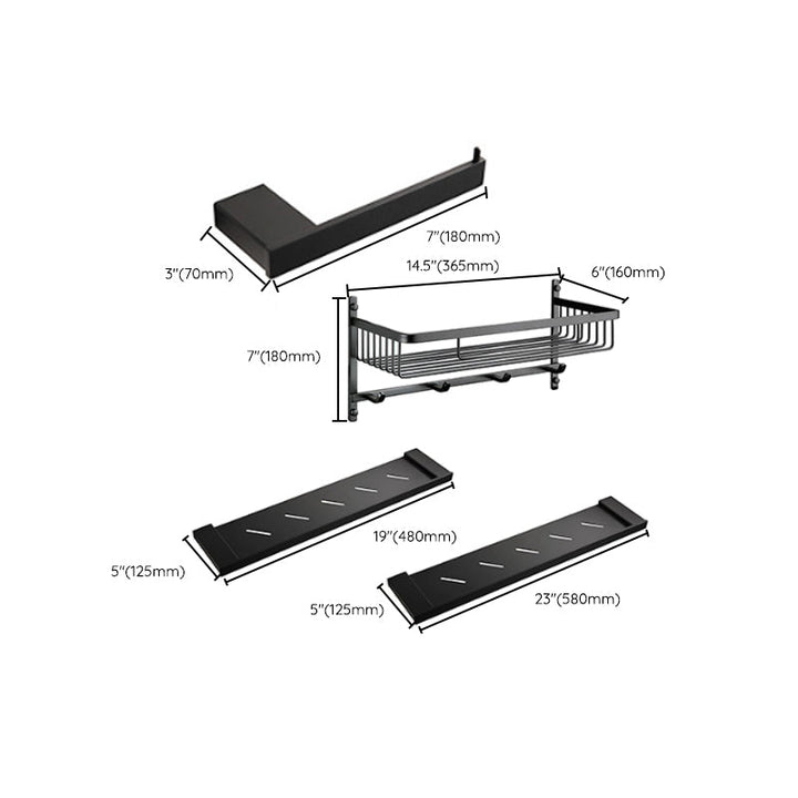 BowLift | Traditional Bathroom Accessories Hardware Set in Black Metal