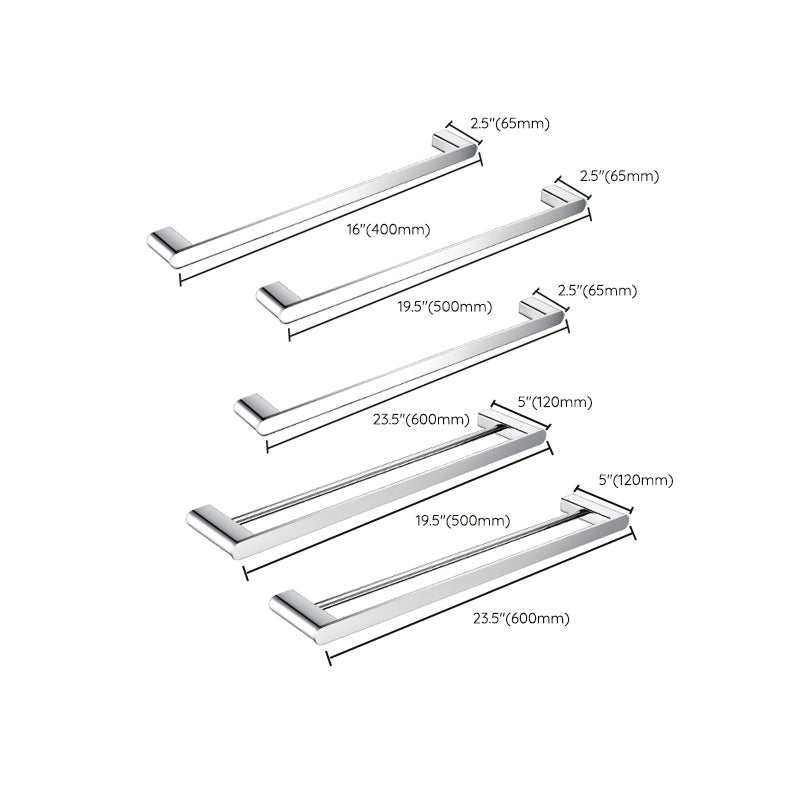 BowLift | Contemporary Bathroom Accessories Hardware Set in Silver with Soap Dish